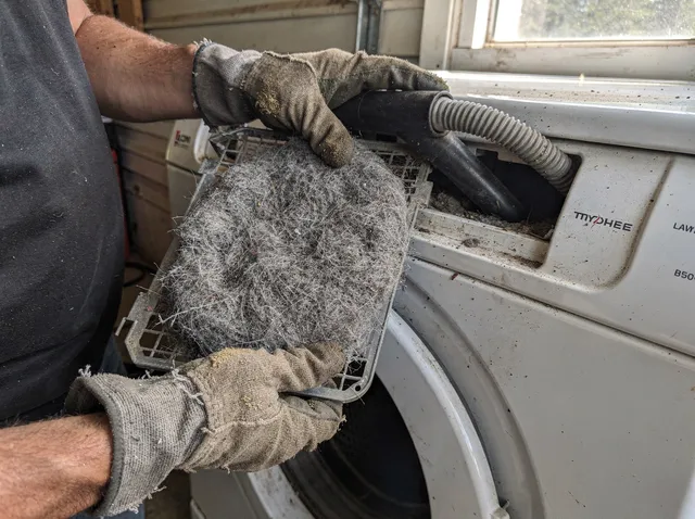 Cleaning Dryer Lint Trap in Wethersfield