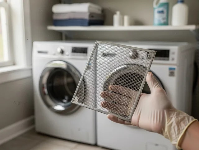 Wethersfield Dryer Vent Cleaning specialist performing detailed lint trap cleaning service in Wethersfield